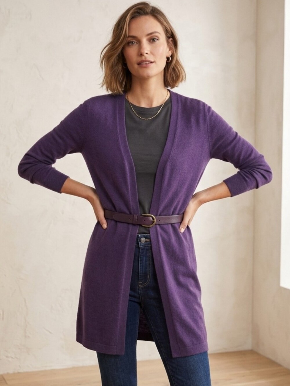 Luisa Spagnoli Lure Virgin Wool Long Cardigan size Small